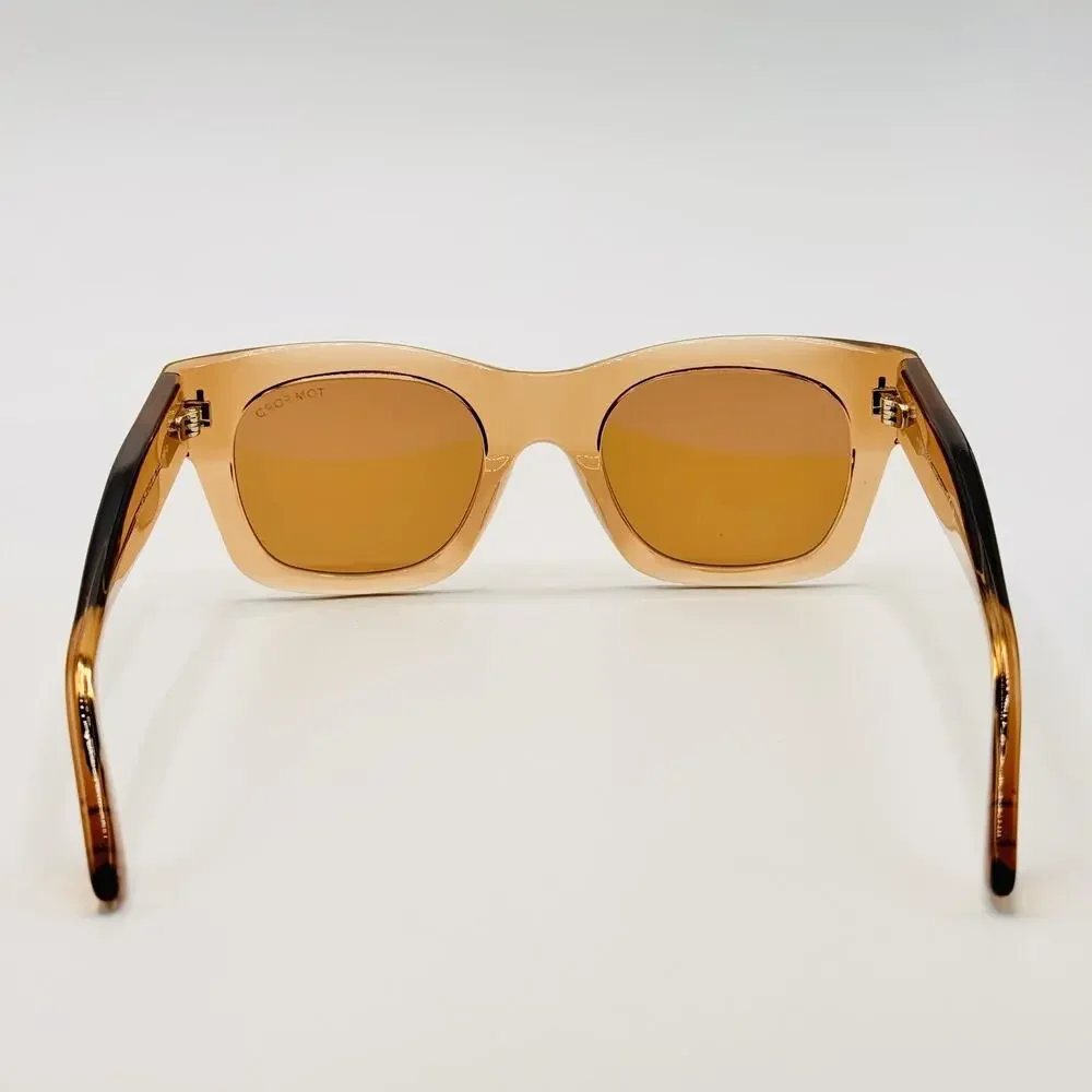 Tom Ford EMMA TF1314 45E Sunglasses Women Shiny Light Brown Frame Brown Lens NEW